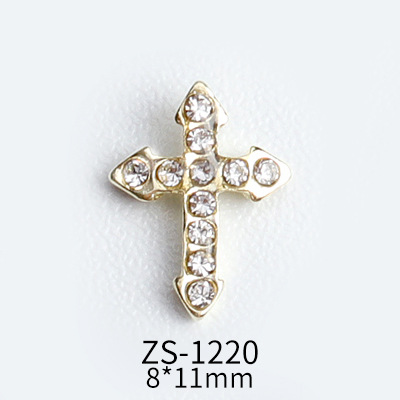 Cross-Border New Product Nail Beauty Alloy Cross Ornament Simple Matching Alloy Cross Fingernail Decoration ZS-1218