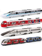 合金绿皮火车模型蒸汽玩具车地铁动车高铁和谐号男孩儿童玩具