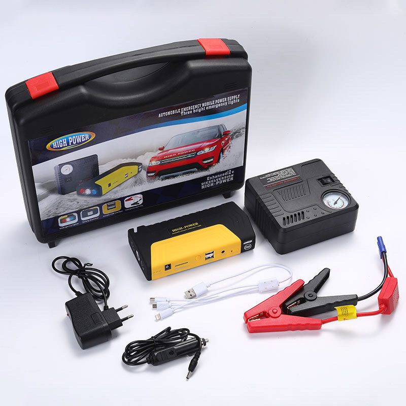 Automobile Emergency Start Power Source 12V Car Jump Starter with Air Pump Mobile Power Bank