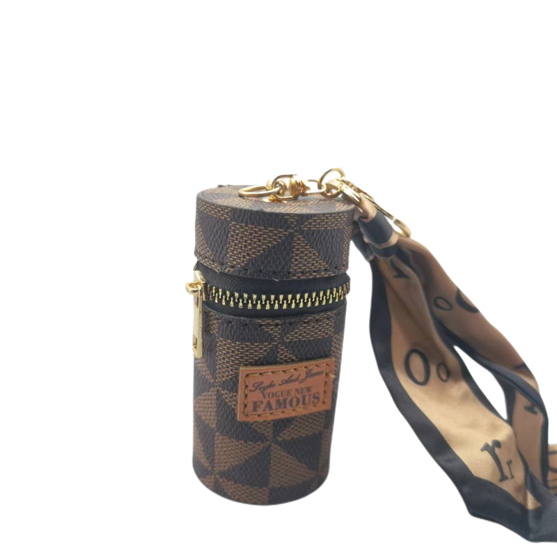 Amazon Hot Sale Portable Lipstick Pack Keychain Mini Cylinder Coin Purse Light Luxury Collection Narun Cream Bag