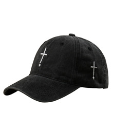 亚马逊十字架刺绣鸭舌帽棒球帽篮球户外运动帽嘻哈帽字母遮阳帽