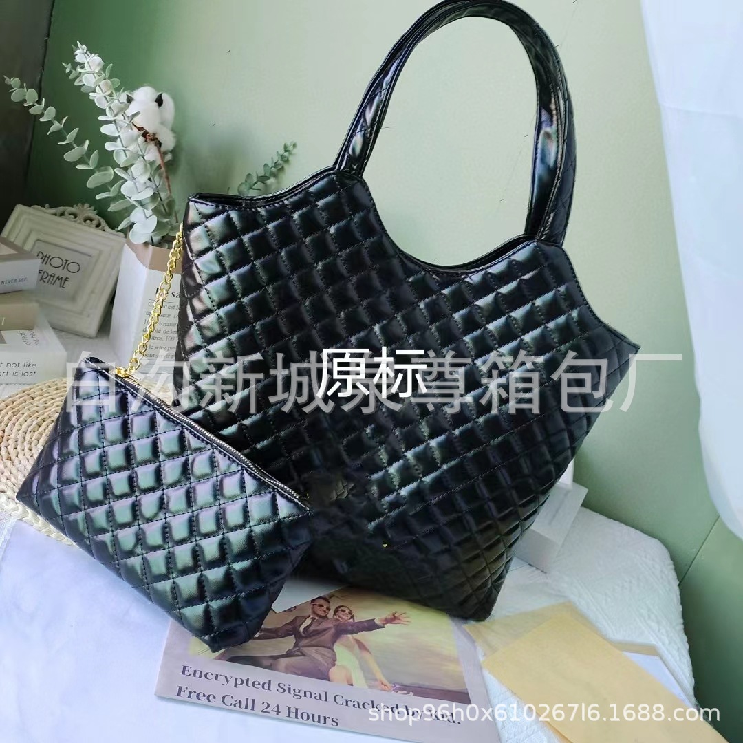 Large Capacity Handbags 2023 Hot Sale Rhombus Solid Color Tote Bag Simple Fashion Shoulder Bag Autumn All-Match Bag