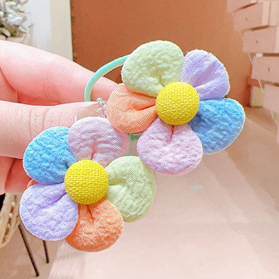 Little Girl Princess Color Flower Hair Rope Korean New Children Baby Sweet Does Not Hurt Hair Rubber Bands Hair Ring Hair Accessories