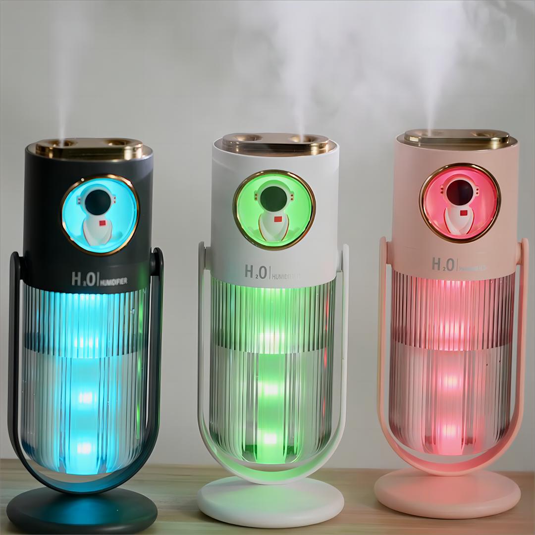 Cross-Border New Magic Shadow Double Spray Wireless Humidifier Office Home Air Water Replenishing Instrument Night Light Mini Humidifier Gift