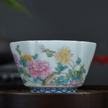 茶具茶杯景德镇珐琅彩主人杯釉上功夫茶瓷器单杯四方个人专用品茗