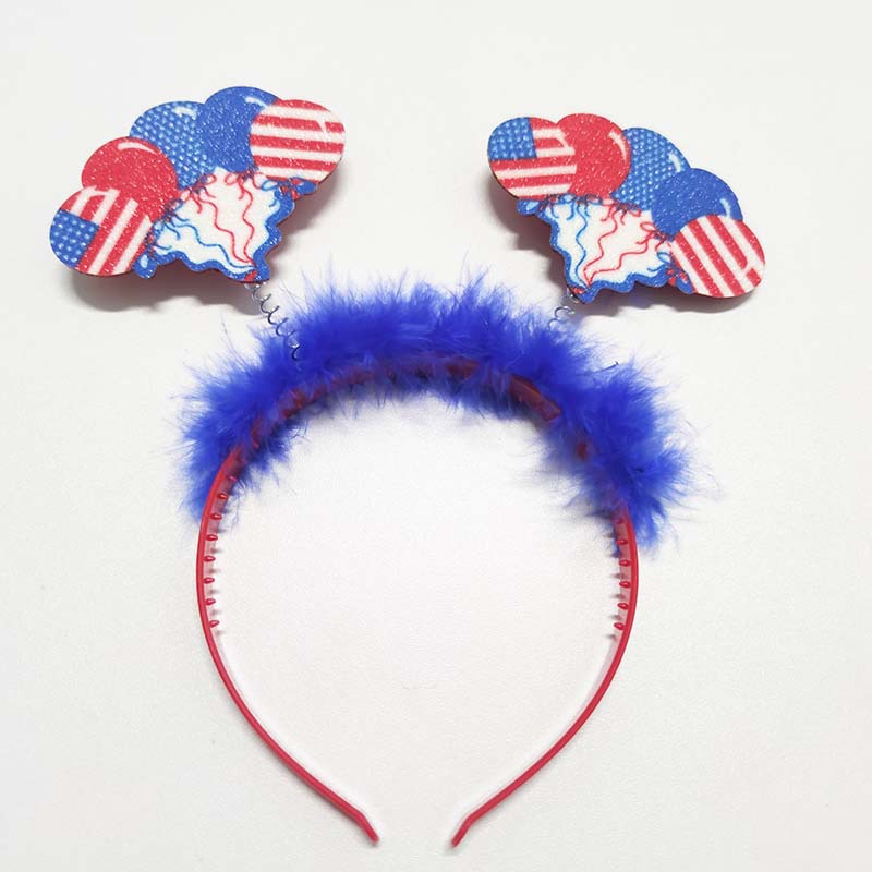 Amazon Hot Sale American Flag Hat Headband Independence Day Party Carnival Patriotic Parade Tassel Decoration Head Buckle