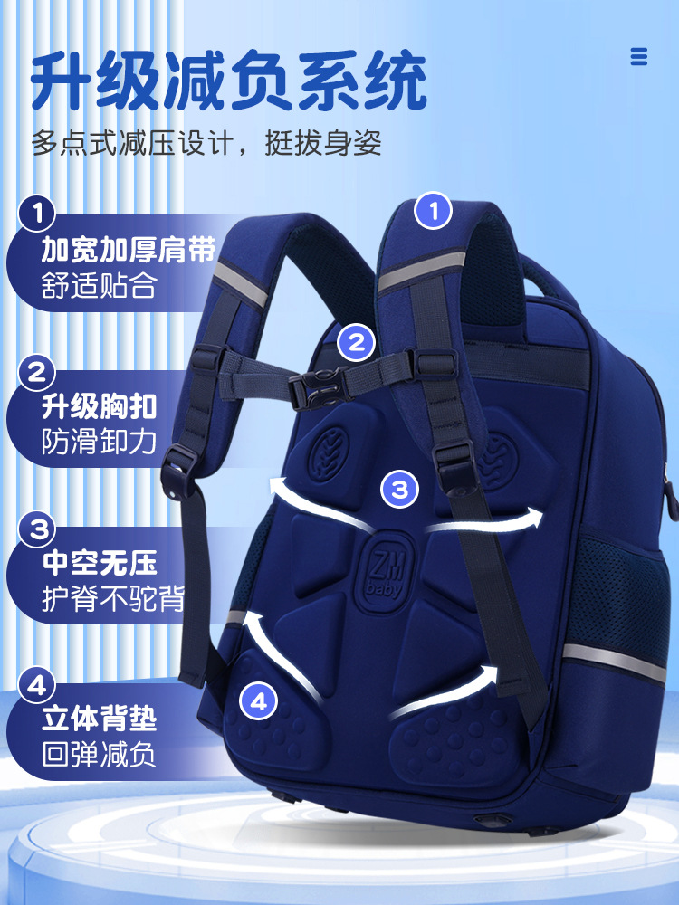 New Primary School Student Schoolbag Men's 1-3-6 Grade Large Capacity Children's Schoolbag Girls' Backpack