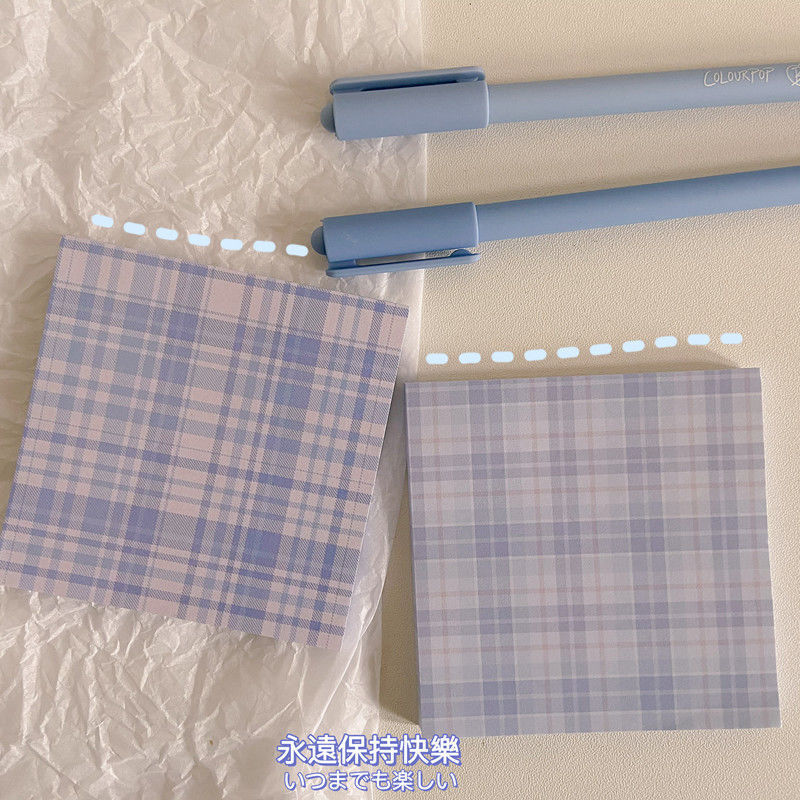 格子便签ins日系jk系列便签本学生可爱无便利贴留言备忘录纸n次贴