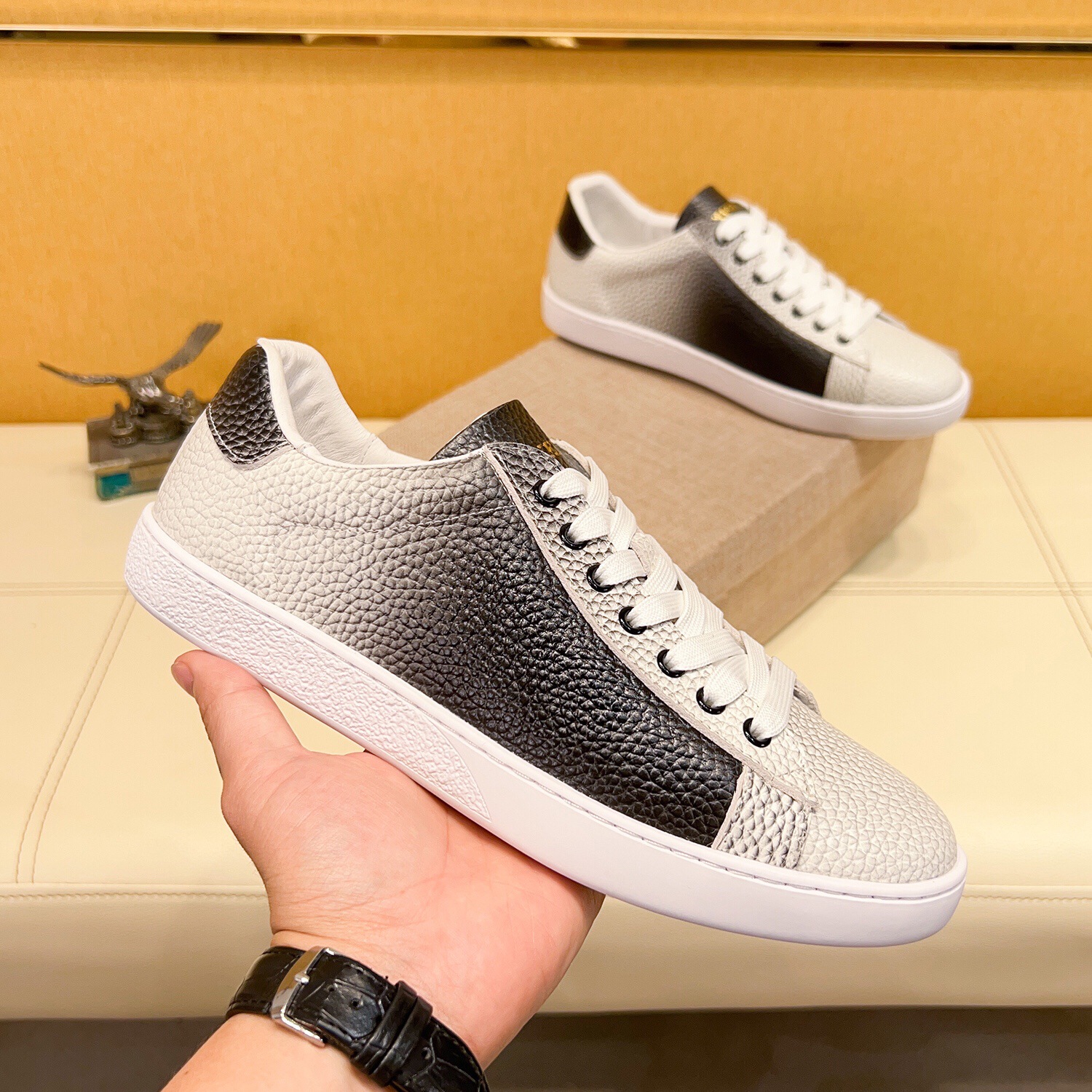 欧洲站奢侈品男鞋子真皮休闲鞋做旧脏脏鞋韩版百搭高端奢侈品板鞋