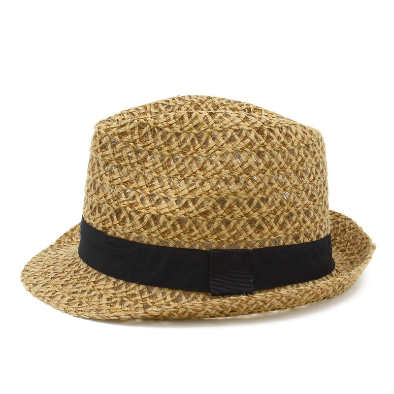 Summer Sun Protection Linen Hat Middle-Aged and Elderly Men and Women Travel Seaside Beach Sun Hat Casual All-Matching Jazz Hat