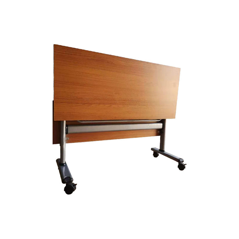 金属侧翻板折叠台架 会议办公翻板桌架 培训家用桌带轮折叠桌架