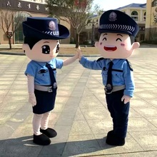消防员公安民警反电信诈骗宣传道具警察卡通人偶服头套玩偶服