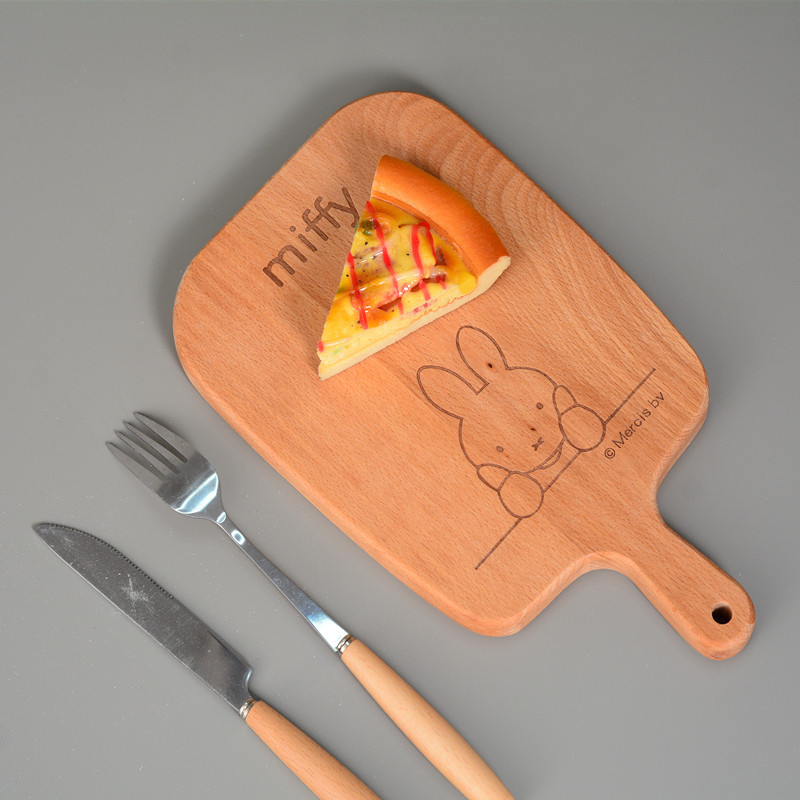 米菲日式榉木砧板木质菜板西餐甜点披萨托盘实木餐厅披萨盘家用