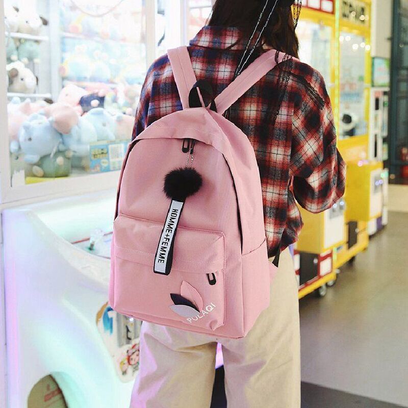 Large Capacity Travel Backpack Student Schoolbag Female Bag Leaves 2021 New Street Trendy Korean Style Canvas Backpack
