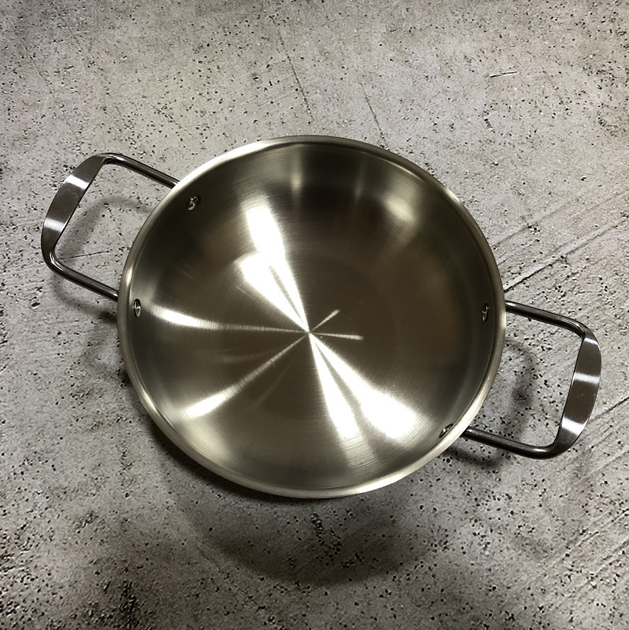 厂家直销韩式不锈钢特厚海鲜干锅金色双耳拉面锅泡面锅迷你小火锅