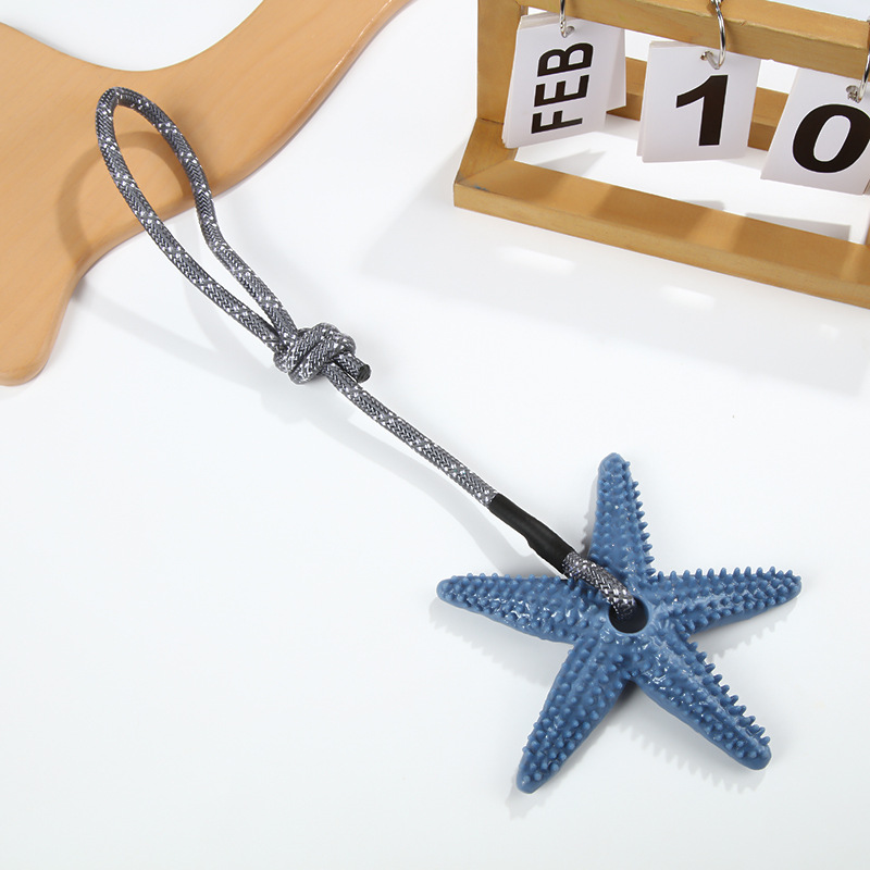 New Floating Pet Molar Reflective Wire and Rope Starfish Toy Factory Direct Supply Patent Product