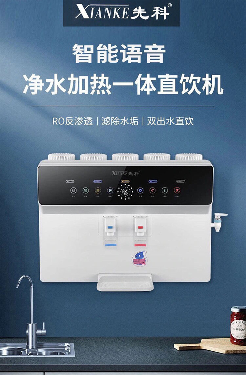 先科语音加热一体机家用五级ro反渗透直饮净水机智能水机农村会销