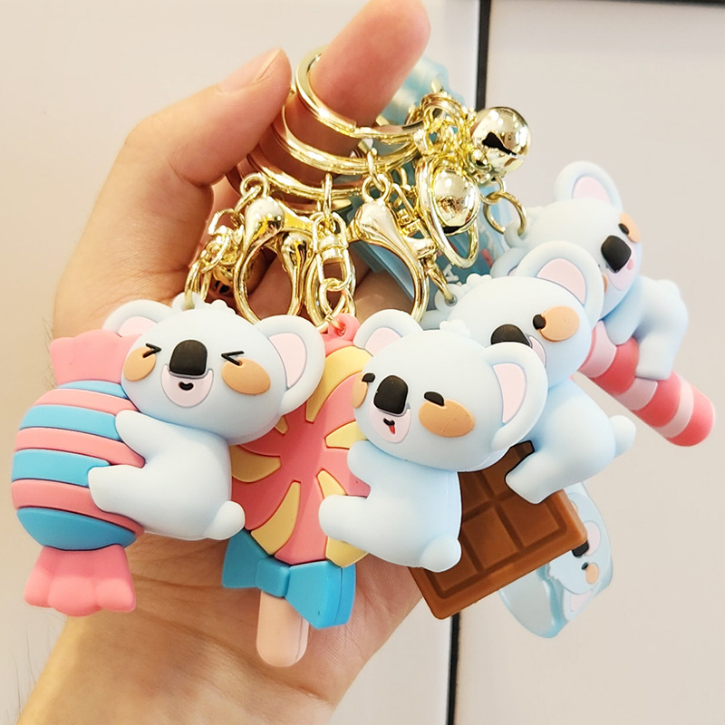 Creative Candy Koala Keychain Girls Exquisite Keychain Cute Schoolbag Small Ornament Hanging Decor Doll Key Chain