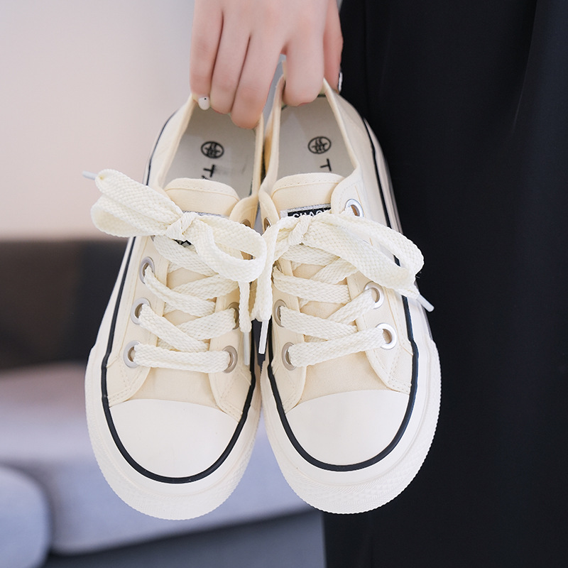 严选韩版小香风软妹jk帆布鞋女学生甜美复古滑板鞋夏季可爱休闲鞋