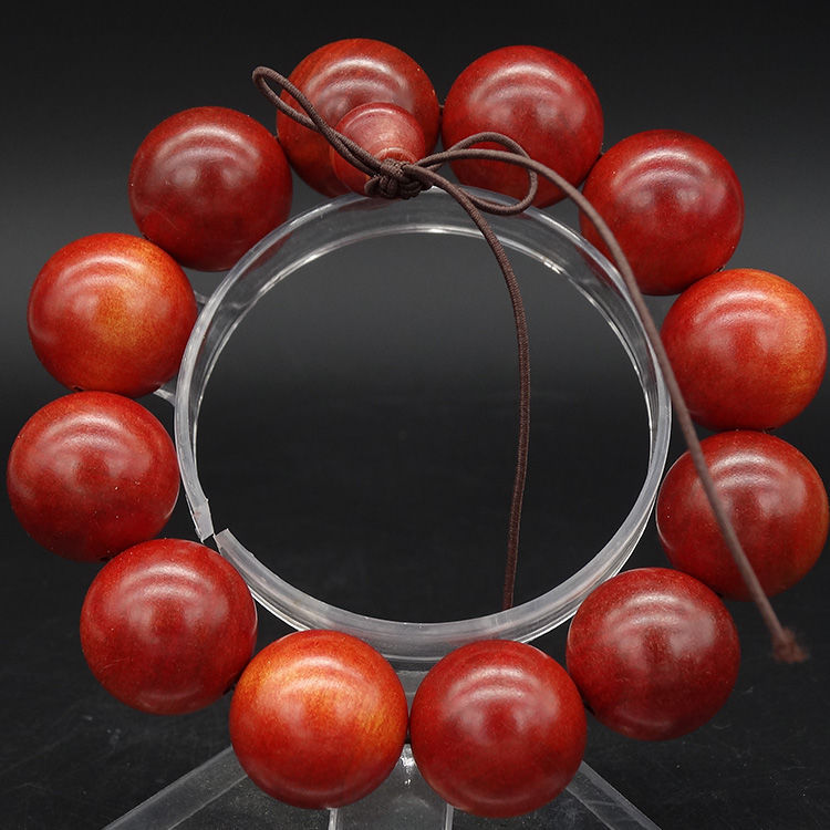 正宗印尼料血龙木帝王木佛珠手串手链念珠全透光檀木沉香文玩手珠