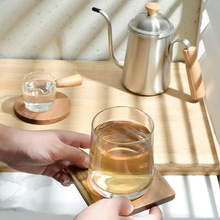 荔枝海相思木方形圆形杯垫家用简约木质隔热防滑咖啡垫可定制logo