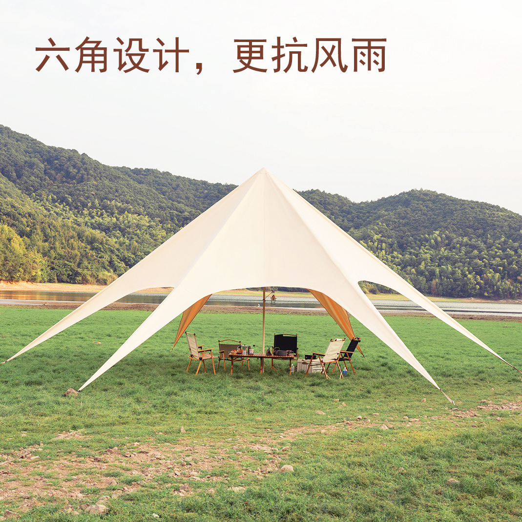 Outdoor Cloud Roof Canopy Tent Large Camping Camping Thickened Sun Protection Rain Proof Outdoor Canopy Double Peak Canopy L