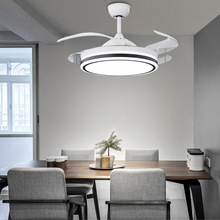 现代简约客厅餐厅隐形风扇灯餐厅一体家用大风力led隐形吊扇灯