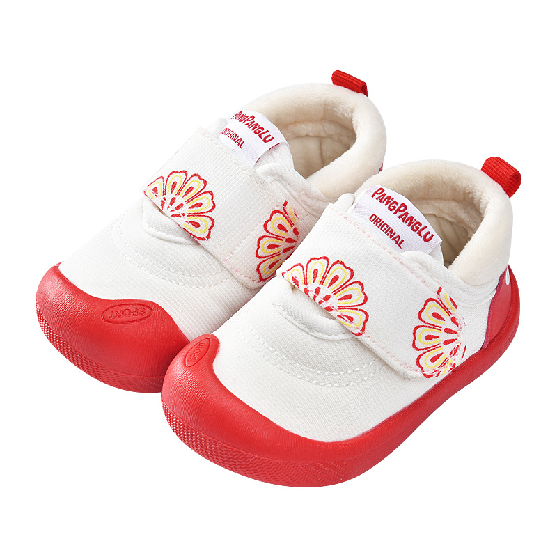 Baby Shoes 0 1-2-3 Years Old Toddler Shoes Autumn and Winter Fleece-lined Boy's Shoes Girls Soft Bottom Spring and Autumn Cloth Shoes Pumps