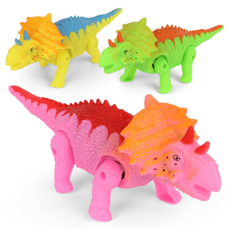 地摊电动恐龙玩具热卖牵绳霸王龙 剑龙会叫发光走路牵线恐龙批发