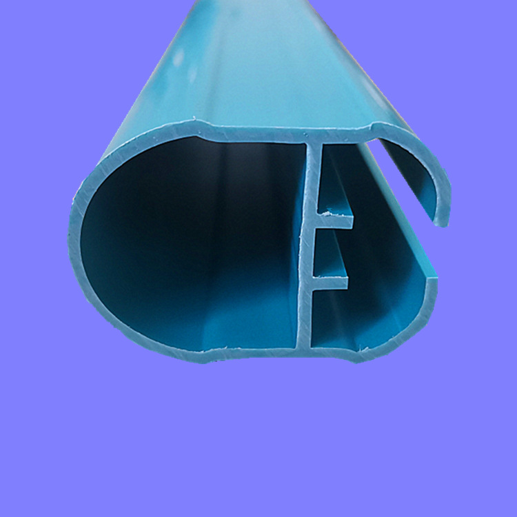 厂家生产pvc塑料招牌蓝色异形管加工挤出50mm硬质pvc塑胶拉管