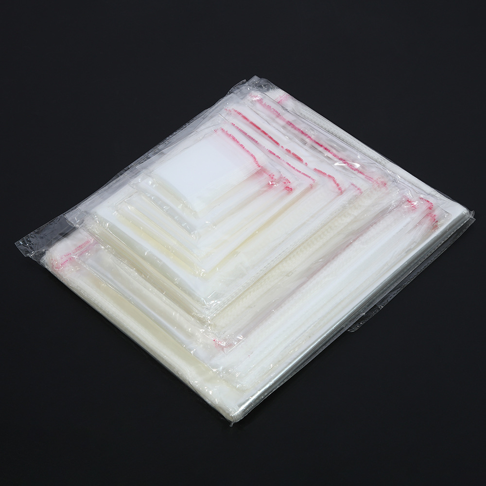 现货opp袋不干胶自粘袋透明饰品收纳包装袋百货自封袋透明塑料袋