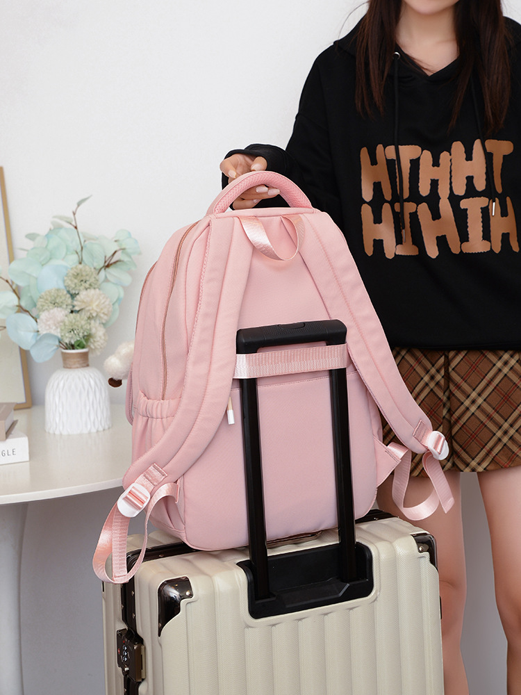 Schoolbag Backpack Trendy Women's Bag Backpack Travel Bag One-Piece Delivery Source Factory Spot Straight Hair Bag