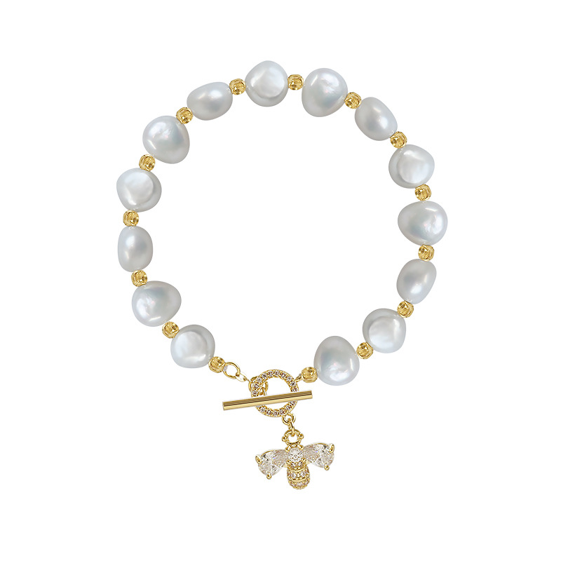 Ornament Light Luxury Pearl Bee Bracelet Female Summer Sweet Ins Non-Fading Design Versatile Exquisite Bracelet Female