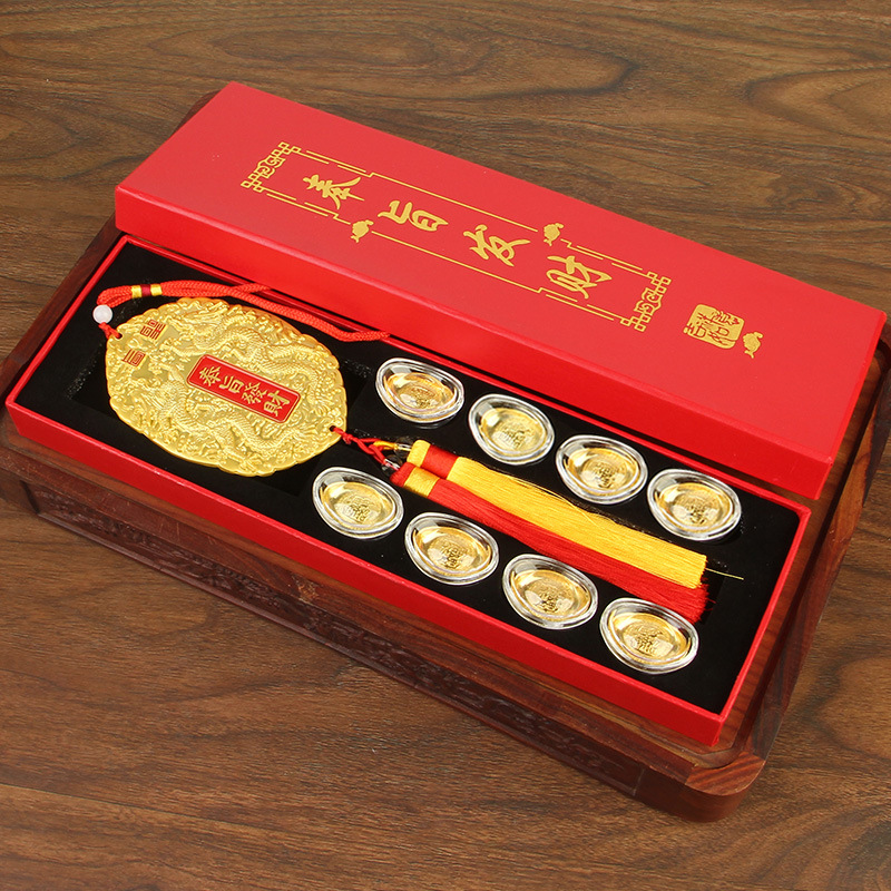 奉旨发财令牌龙凤呈祥套装挂件双龙挂牌车内挂饰新年礼品-阿里巴巴