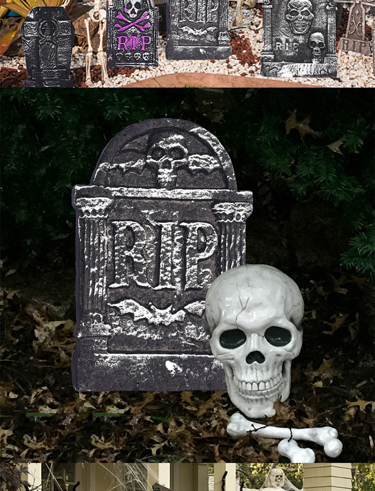 万圣节装饰 墓碑鬼屋酒吧密室逃脱布景摆件 坟墓墓碑影视拍摄道具