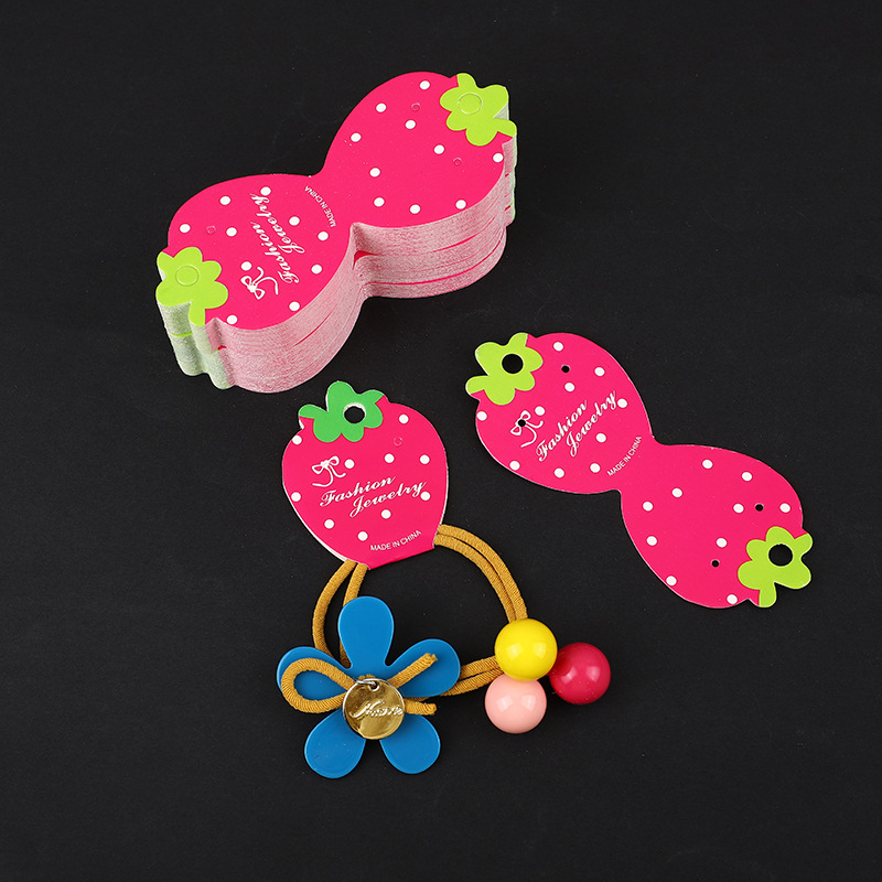 In Stock Wholesale Korean Style Hair Ring Cardboard Universal Necklace Packing Elevator Fold Children's Hair String Barrettes Hair Ring Cardboard