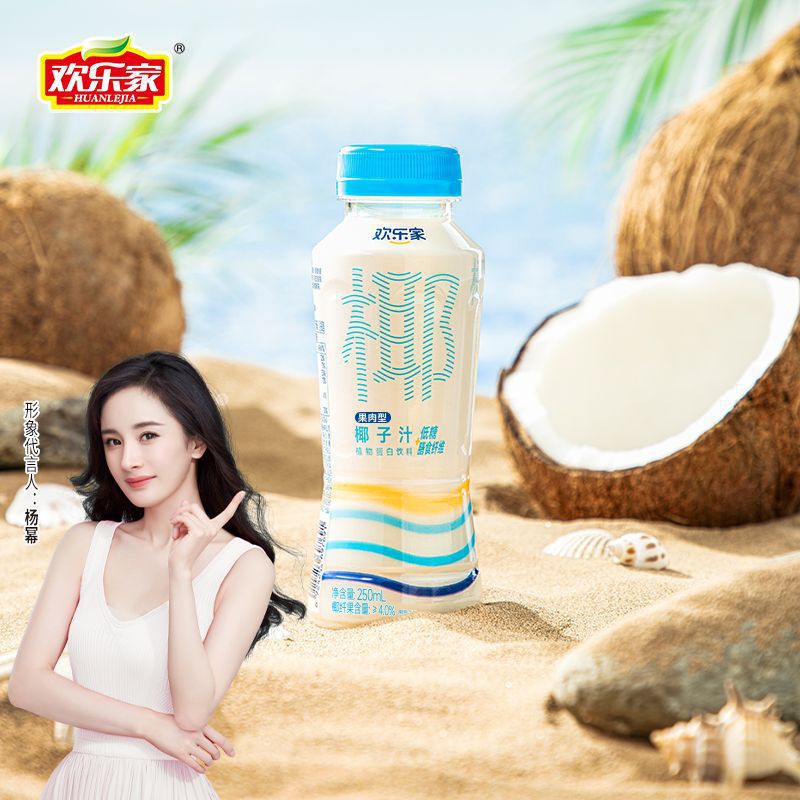 欢乐家椰子汁250*15瓶植物蛋白低糖生榨椰肉汁早餐饮品-阿里巴巴