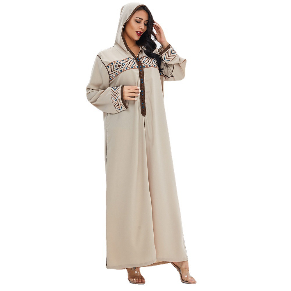 Cross-Border Dress Fashion Women's Wear Muslim Arab Dress Middle East Dubai Women Robe Maxi Dress