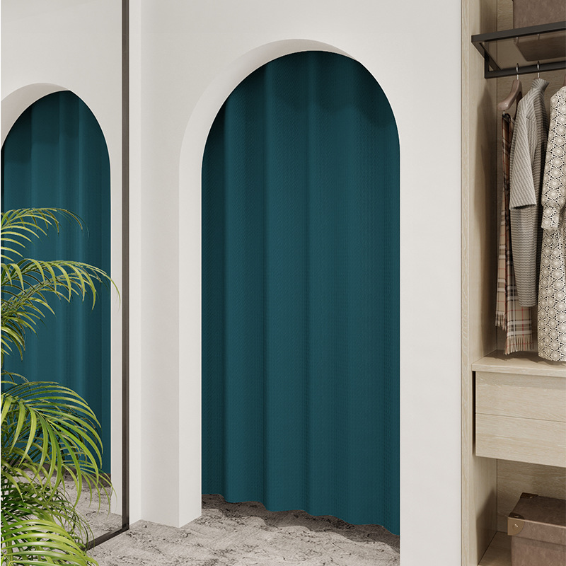 服装店试衣间防尘门帘拱形门隔断帘免打孔拉帘衣帽间更衣室遮挡帘
