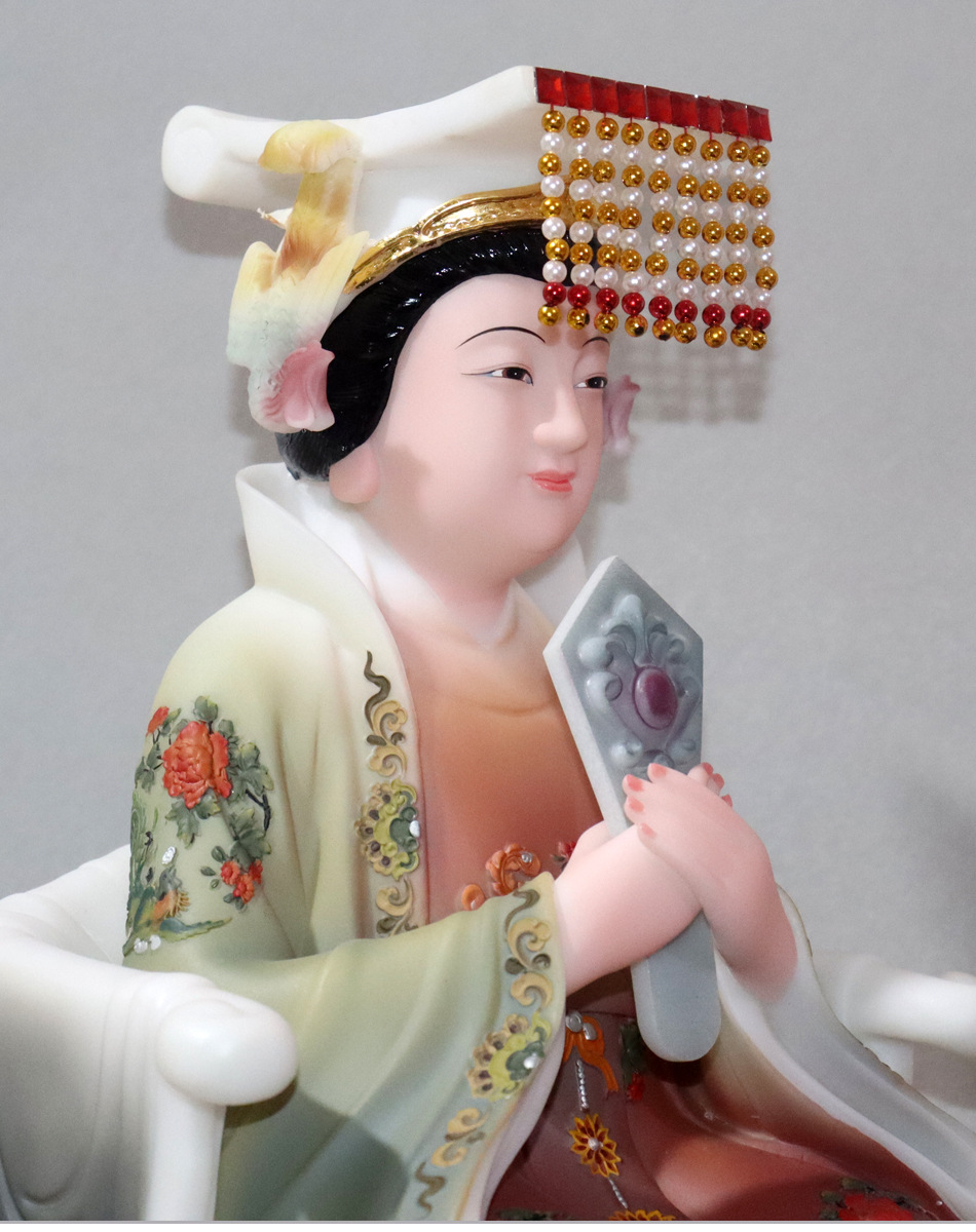 合成汉白玉佛像 泰山奶奶神像家用摆件12寸16寸碧霞元君圣母娘娘