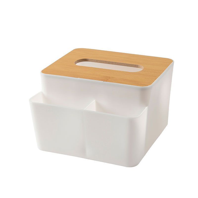 Japanese-Style Wooden Lid Tissue Box Remote Control Tissue Box Desktop Toilet Paper Box Paper Box Living Room Tissue Dispenser Advertising Logo