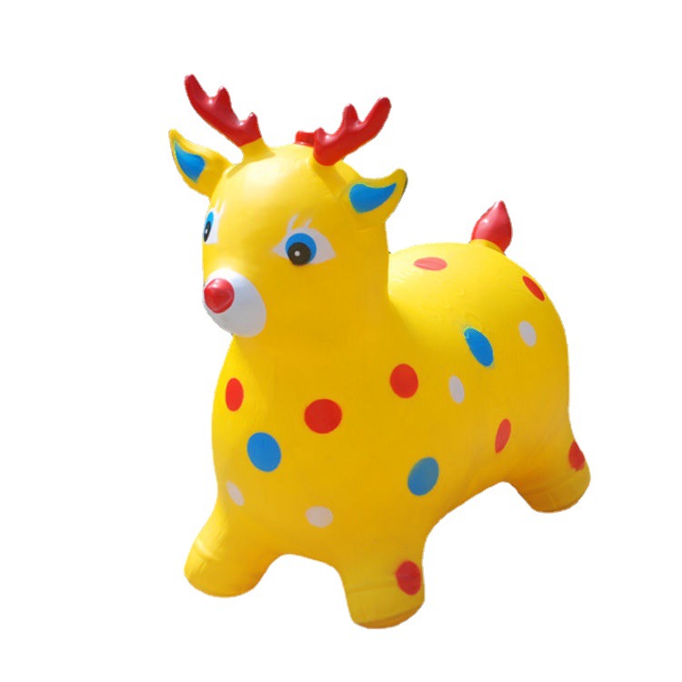 Inflatable Horse Toy Children Jumping Horse plus-Sized Thickened Jumping Deer Environmental Protection Rubber Outdoor Baby Music Horse Horse Riding