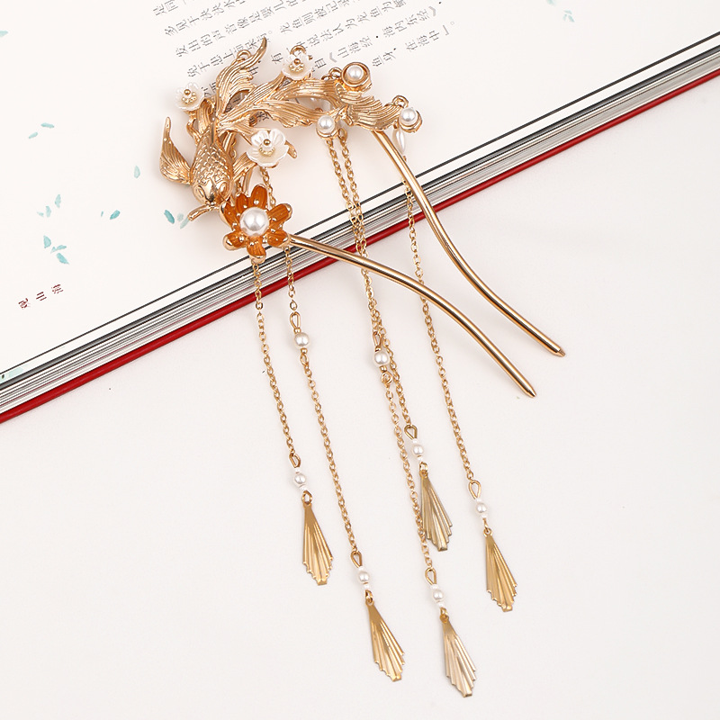 汉服发梳古风仙气森系盘发发饰珍珠宋制国风旗袍配饰日常古装饰品