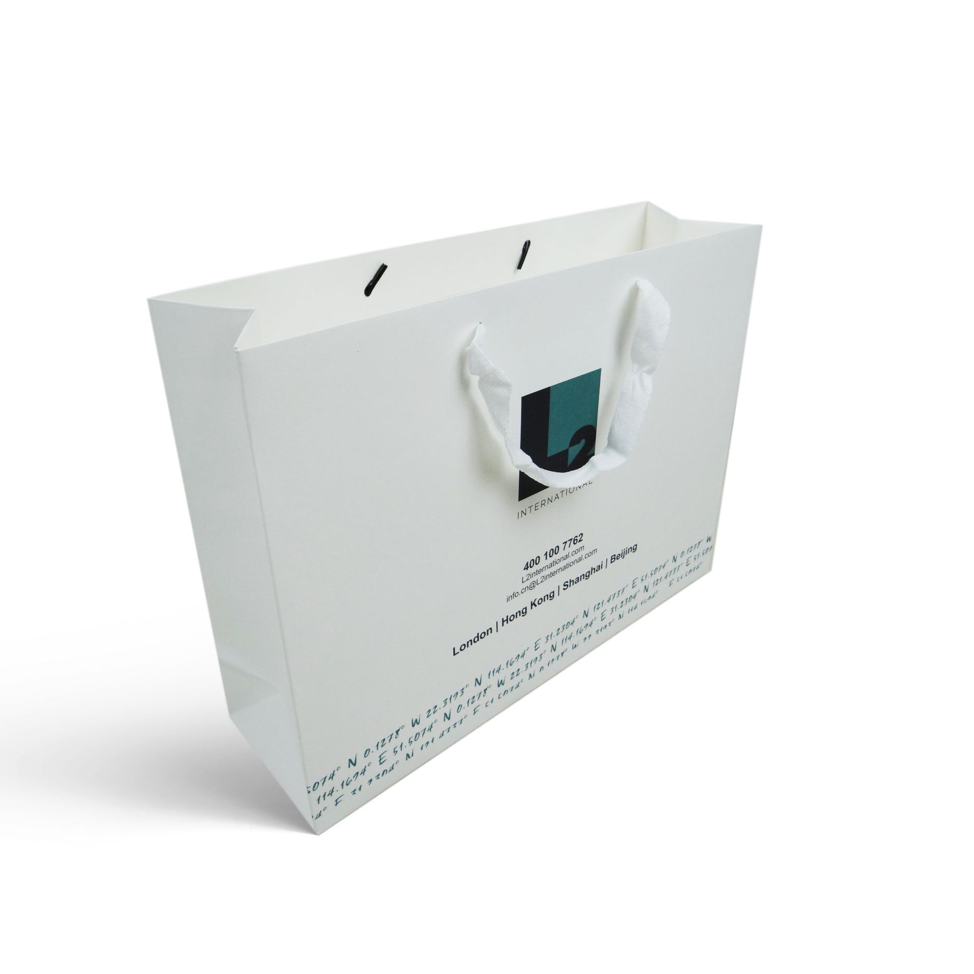 礼品袋 白卡纸可印文字logo企业化妆品服装购物纸袋
