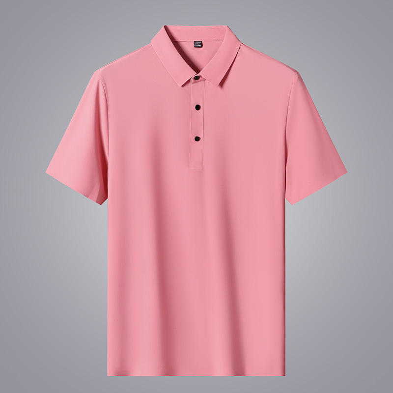 m-8xl锦纶冰丝t恤男装公版纯色无痕压胶商务polo衫公版纯色上衣