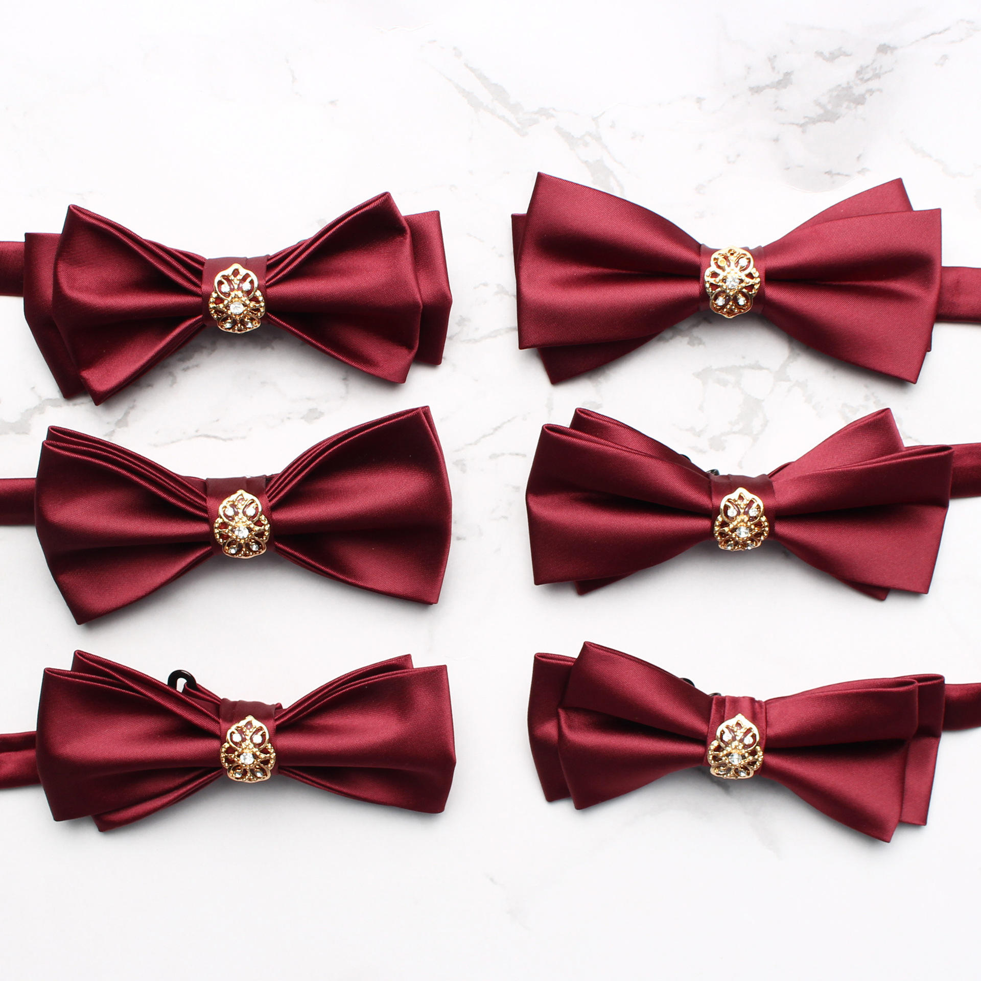 现货批发红色新郎领结领花 正装结婚伴郎蝴蝶结领结 西装宴会领结