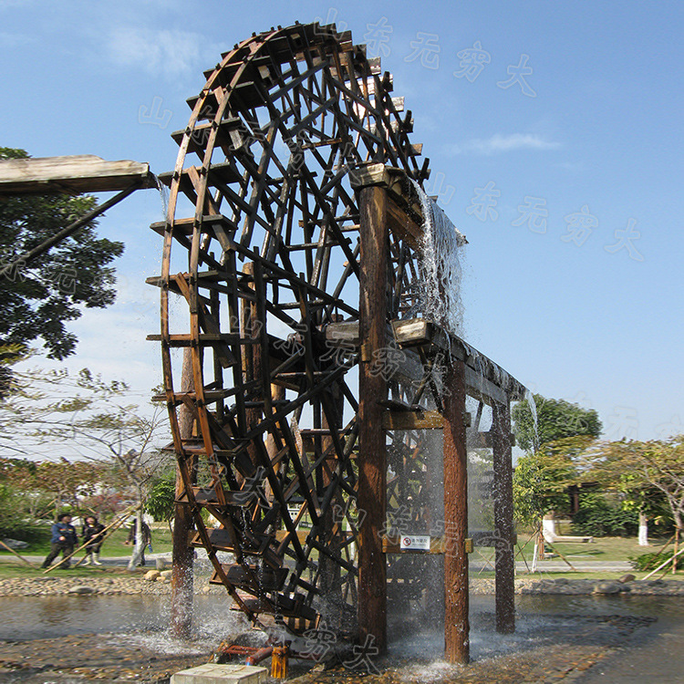 仿真电动旋转黄河大水车 户外提水灌溉工具 农耕园互动体验道具