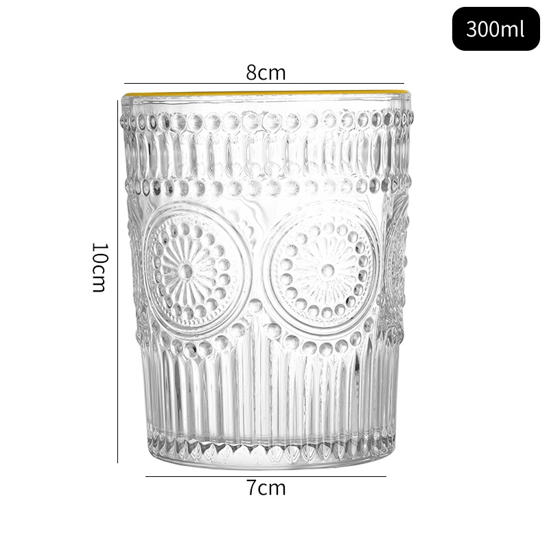 Retro SUNFLOWER Glass Water Cup Ins Style Men and Women Summer Creative Coffee Cup Beer Steins Japanese Cup