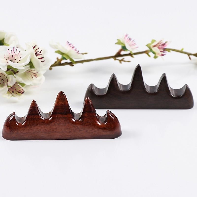 38成交2件笔搁毛笔托毛笔架复古风黑梓木五指山毛笔搁笔架笔山文房