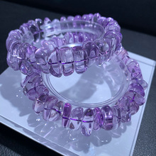 巴西紫水晶不规则原石手链 时尚OL水晶碎石随形手链 紫晶随形手串